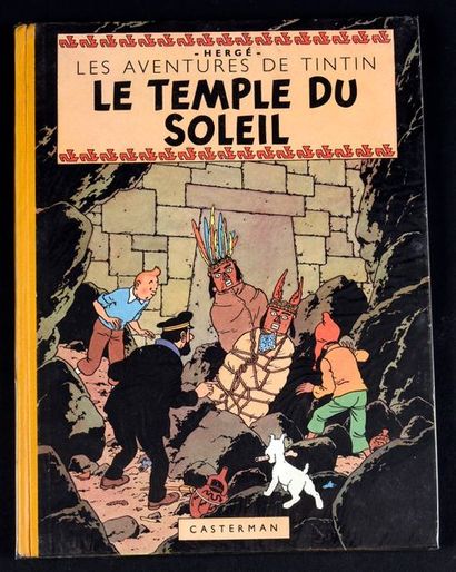 HERGÉ TINTIN 14.
LE TEMPLE DU SOLEIL. EO Edition originale B3 de 1949 - Dos jaune....