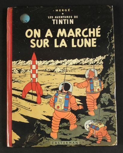 HERGÉ TINTIN 17.
ON A MARCHE SUR LA LUNE. EOB
B11. 1954. Edition originale belge....