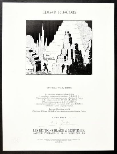 JACOBS / PORTFOLIO BLAKE ET MORTIMER. SECRET DE L'ESPADON (1983)
PORTFOLIO DE LUXE,...