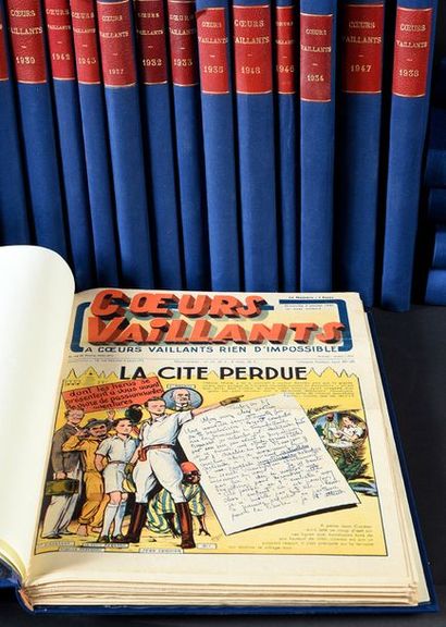 null COEURS VAILLANTS. ANNEE COMPLETE 1941.
Est notamment publié: Tintin au pays...