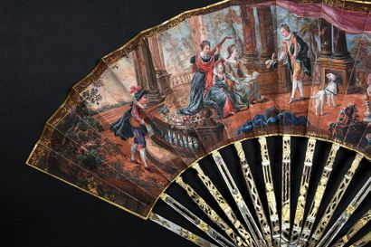 null Concert espagnol, vers 1770-1780
Eventail plié feuille double en peau peinte...