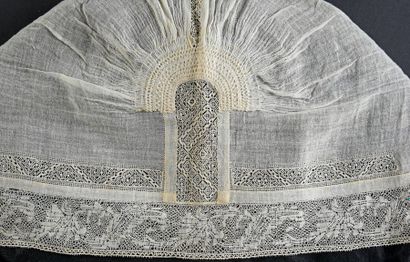 null Bonnet, Punto in Aria, aiguille, Angleterre, XVIIIe siècle.
Bonnet en mousseline...