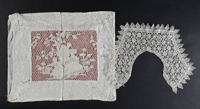 null Col et housse de coussin, fin du XIXe début du XXe siècle.
Col en dentelle à...