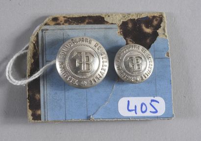 null T.B. Belleville funicular tramway.

Pair of silver buttons.

