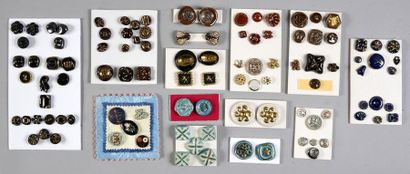 null Set of ceramic buttons. For sewing. 20th century.