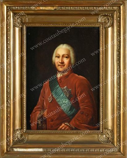 École RUSSE du XIXe siècle Portrait du comte Nikita Ivanovitch Panine (1718-1783).
Huile...