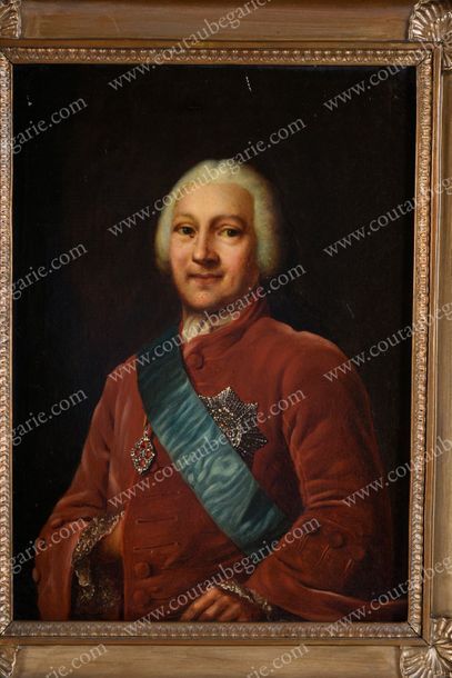 École RUSSE du XIXe siècle Portrait du comte Nikita Ivanovitch Panine (1718-1783).
Huile...
