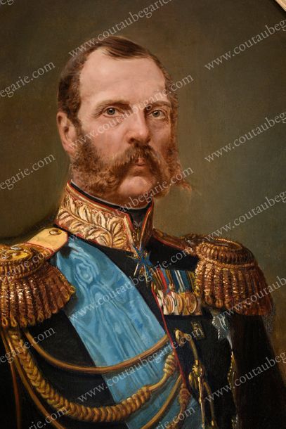 ATTRIBUÉ À NICOLAS SVERTCHKOFF (1817-1898) Portrait de l'empereur Alexandre II de...