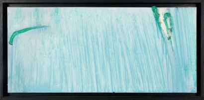 Olivier DEBRE (1920-1999) 
Long pale blue, in Villandry for ceramics.
Oil on canvas.
Signed,...