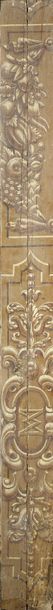 null Oak panel element painted in grey with a garland of fruits and flowers decoration.
Louis...
