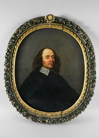 École française vers 1640, entourage de Robert NANTEUIL 
Portrait of a man
Oval canvas...
