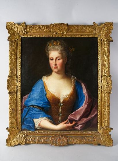 École française vers 1700, entourage de François de Troy 
Portrait of a woman in...