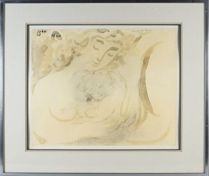 Baltasar LOBO CASUERO (1910-1993) 
Maternité
Lavis d'encre sur papier.
Signée en...