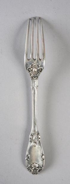Odiot-Epoque Louis-Philippe 1838-1848 - Silver housewife, 24 cutlery and 24 large...