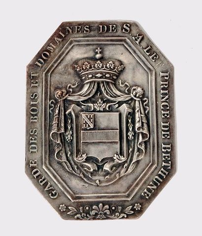 null Guard plate for the woods and estates of His Highness the Prince of Bethune,...
