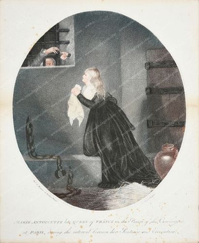 VENZO Gaetano (1770-1840). 
Marie-Antoinette à la Conciergerie.
Estampe gravée sur...