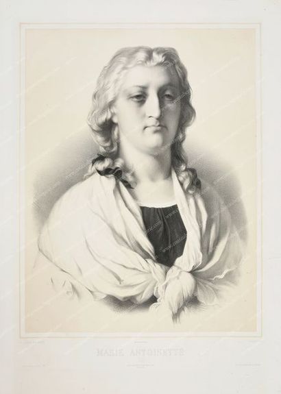BARGUE Charles (1826-1883). 
Marie-Antoinette d'Autriche reine de France.
Lithographie...