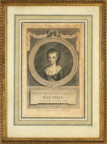 LOUIS-CHARLES, dauphin de France (1785-1795). 
Portrait de Louis-Charles, dauphin...