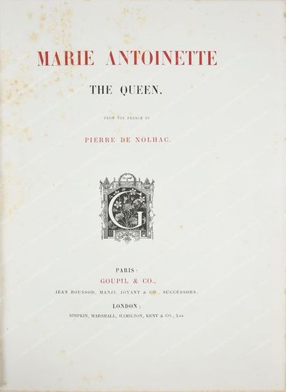 null MARIE-ANTOINETTE, reine de France (1755-1793).
NOLHAC Pierre de, Marie Antoinette...