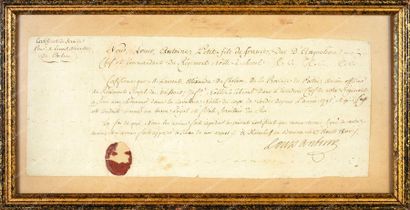 LOUIS-ANTOINE, pince de France, duc d'Angoulême (1775-1844). 
*Pièce autographe signée...