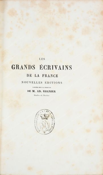 null [BIBLIOTHÈQUE DU PRINCE PHILIPPE D'ORLÉANS, COMTE DE PARIS (1838-1894)].
RÉGNIER...