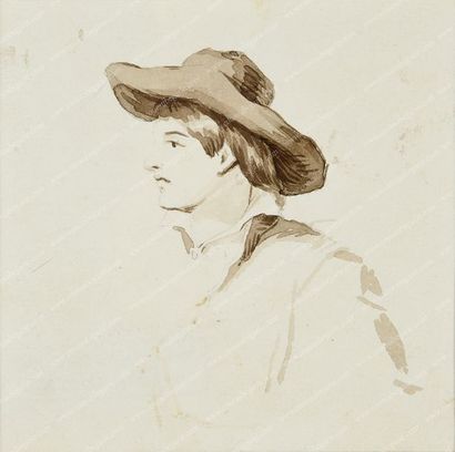 null FRANÇOIS D'ORLÉANS, prince de Joinville (1818-1900).
Profil d'un homme portant...