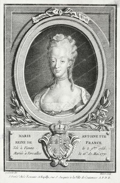 ÉCOLE FRANÇAISE ET ANGLAISE DU XVIIIe SIÈCLE. 
Marie-Antoinette archiduchesse d'Autriche,...