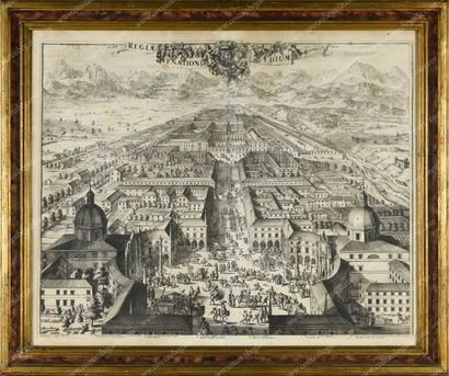 Ecole Hollandaise du XVIIIe siècle. 
Regiae Venationis Aedium Prospectus.
Belle gravure...