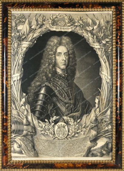 VALK Gérard (1652-1726). 
Portrait du prince Eugène de Savoie (1663-1736).
Belle...