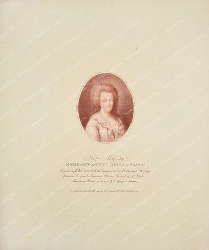 ÉCOLE FRANÇAISE DES XVIIIe 
Marie-Antoinette archiduchesse d'Autriche, dauphine de...