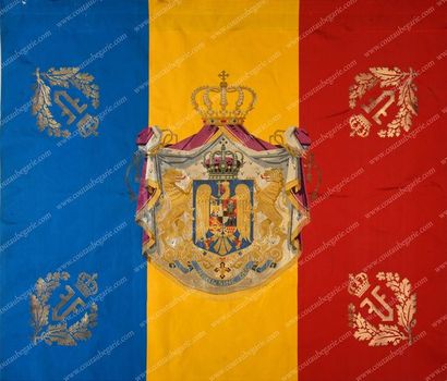 null MAISON ROYALE DE ROUMANIE.
Grand drapeau de la Roumanie tissé par la manufacture
Tassinari&Chatel...