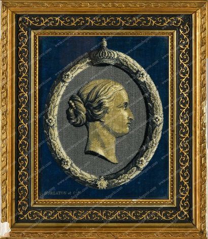 null EUGÉNIE, impératrice des Français (1826-1920).
Portrait tissé représentant la...
