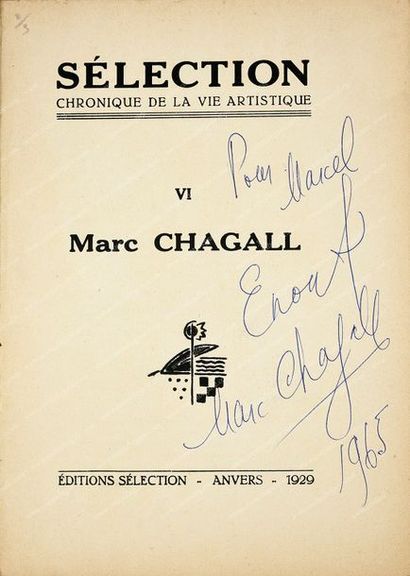 CHAGALL Marc (1887-1985) 
Cahier VI Marc Chagal, aux Editions Sélection, Anvers,...