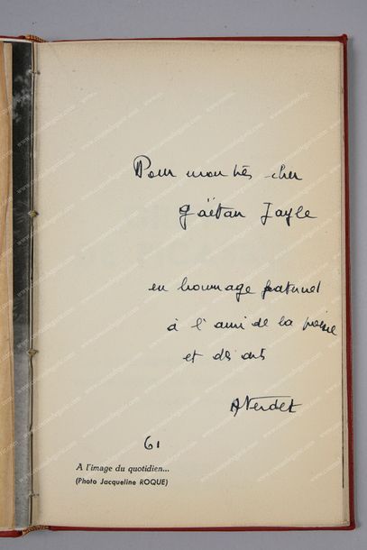 [PICASSO Pablo] André VERDET. Griffe de Picasso, éditions Parler, s.d. [vers 1964]....