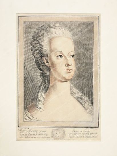 BRICEAU Claude (1743-1811). 
Marie-Antoinette d'Autriche, reine de France.
Gravure...