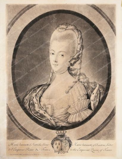 École française du XVIIIe siècle. 
Marie-Antoinette d'Autriche, soeur de l'empereur,...