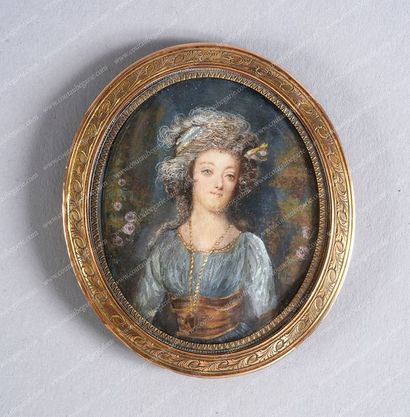 DUMONT François (1751-1831), attribué à 
* La reine Marie-Antoinette de France (1755-1793).
Portrait...