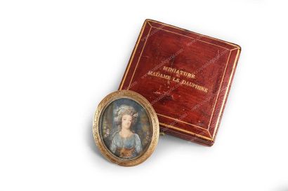 DUMONT François (1751-1831), attribué à 
* La reine Marie-Antoinette de France (1755-1793).
Portrait...