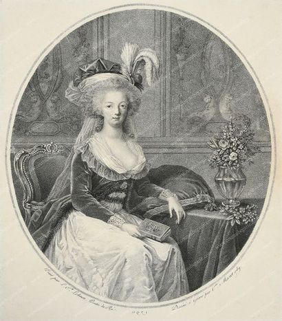 MACRET Charles (1751-1783). 
Marie-Antoinette reine de France et Louis XVI roi de...