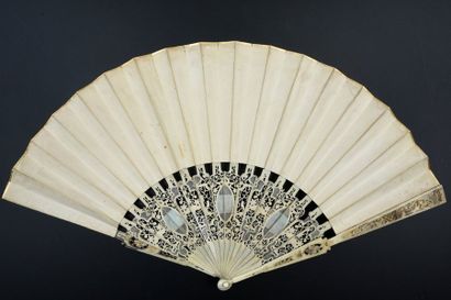 null Solomon's judgment, around 1760
Folded fan, the painted cabretille leaf of the...