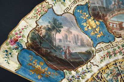 null Le vent et les fleurs, circa 1760-1770
Folded fan, the skin leaf, mounted in...