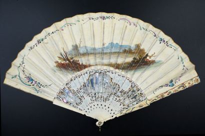 null Le vent et les fleurs, circa 1760-1770
Folded fan, the skin leaf, mounted in...