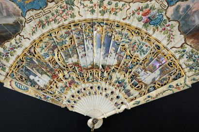 null Le vent et les fleurs, circa 1760-1770
Folded fan, the skin leaf, mounted in...