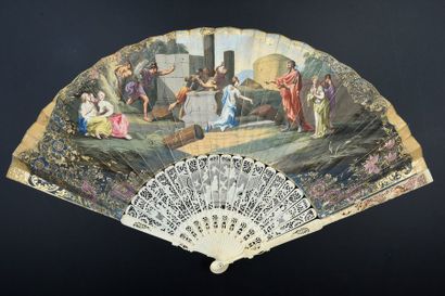 null Resurrected Lazarus, around 1760
Fan, leather leaf, English mounted, gouache...