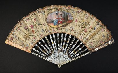 Flower baskets, circa 1760-1770 Folded fan,...