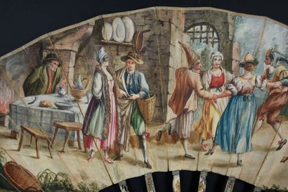 null Carnival celebrations, around 1770-1780
Folded fan, double sheet of gouache...