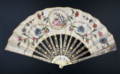 Rameaux fleuris, vers 1770-1780 Eventail...