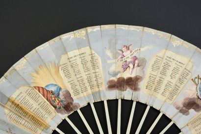 null The art of guessing, around 1770
Folded fan, double sheet of wallpaper from...