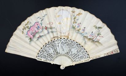 null The friendship or the tamed dove, around 1780-1790
Folded fan, an English skin...