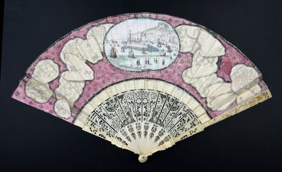 null The bay of Naples and Castel Sant'Elmo, around 1750-1760
Folded fan, the leaf...